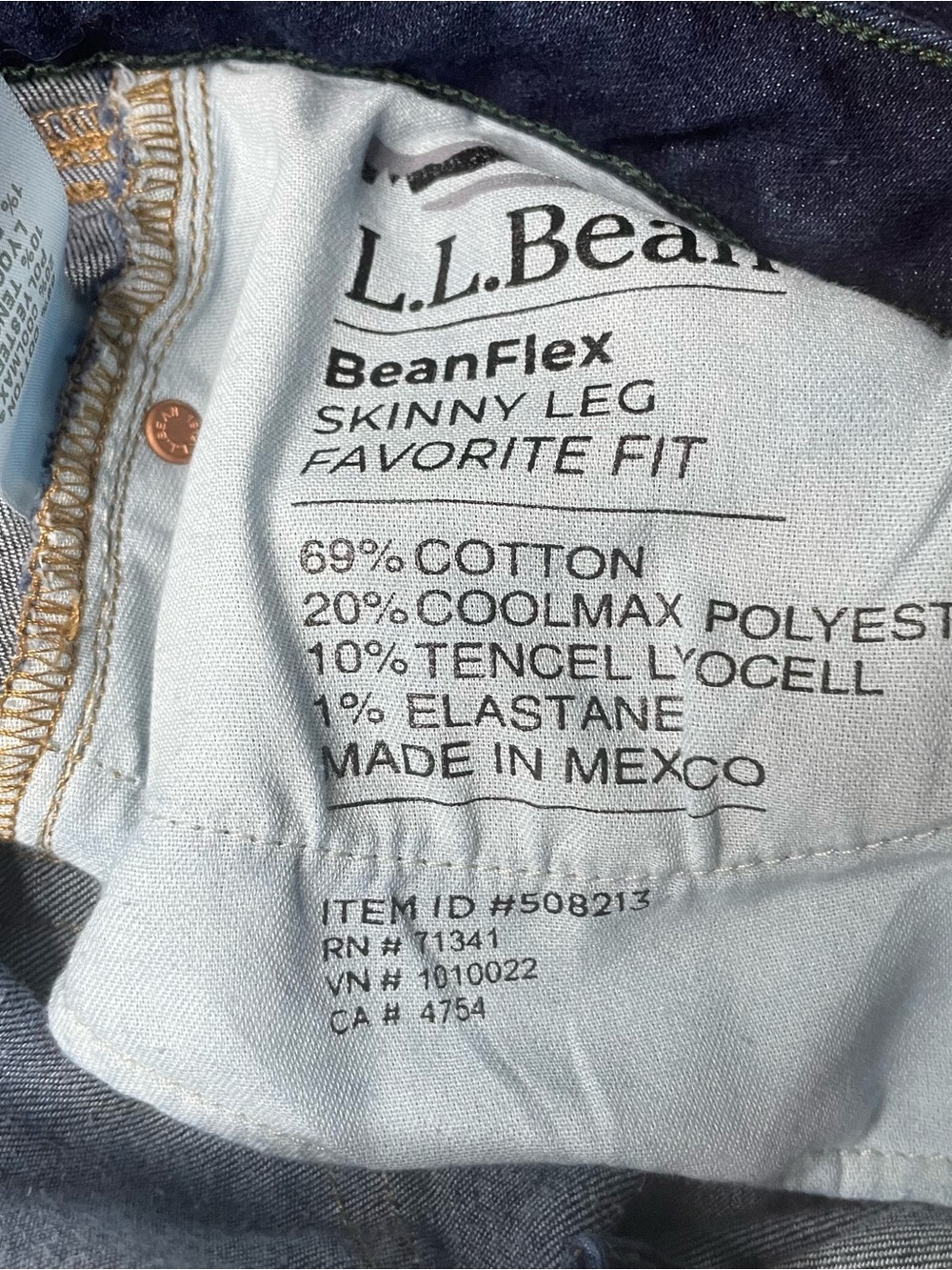 L.L. BeanDark Blue Women's Size 10 Petite Bean Flex Skinny Leg Jeans Like New - Picture 7 of 7